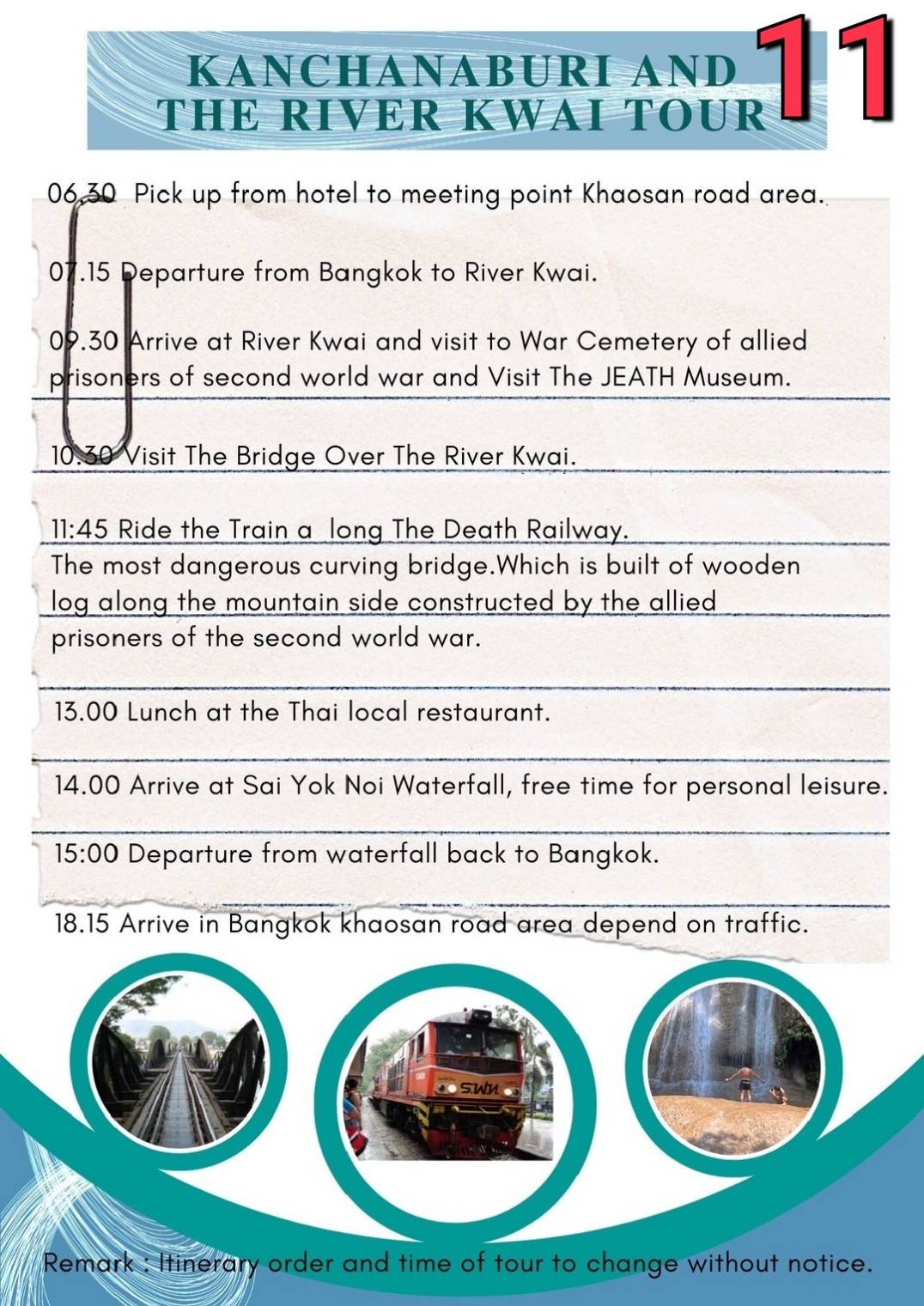 KANCHANABURI ONE DAY TOUR + LUNCH